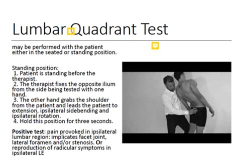 lumbar compression overload test|lumbar quadrant test pdf.